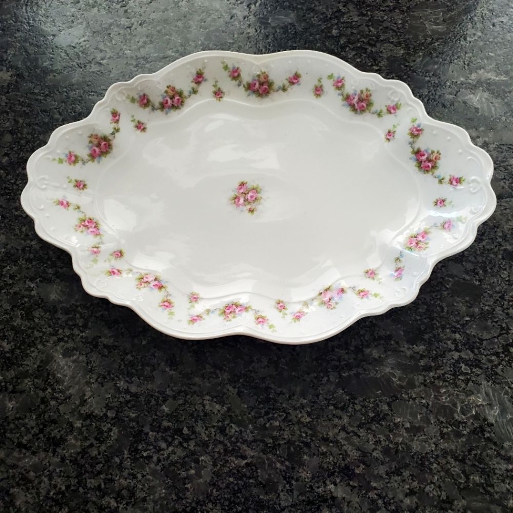 MZ Austria Habsburg serving bowl Pink roses VINTAGE